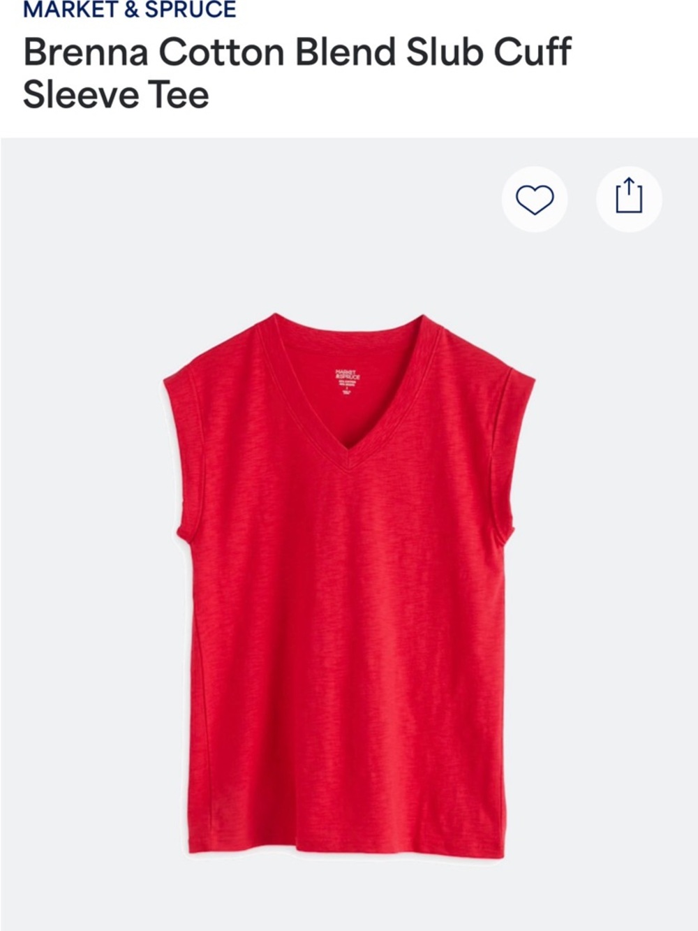 Market & Spruce Sleeveless V-Neck Tee in Red (size M; worn twice)